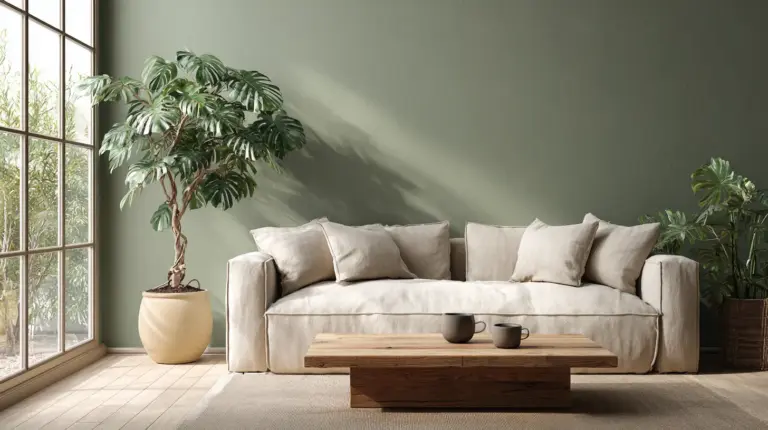 Japandi Living Room Sage Green Serenity