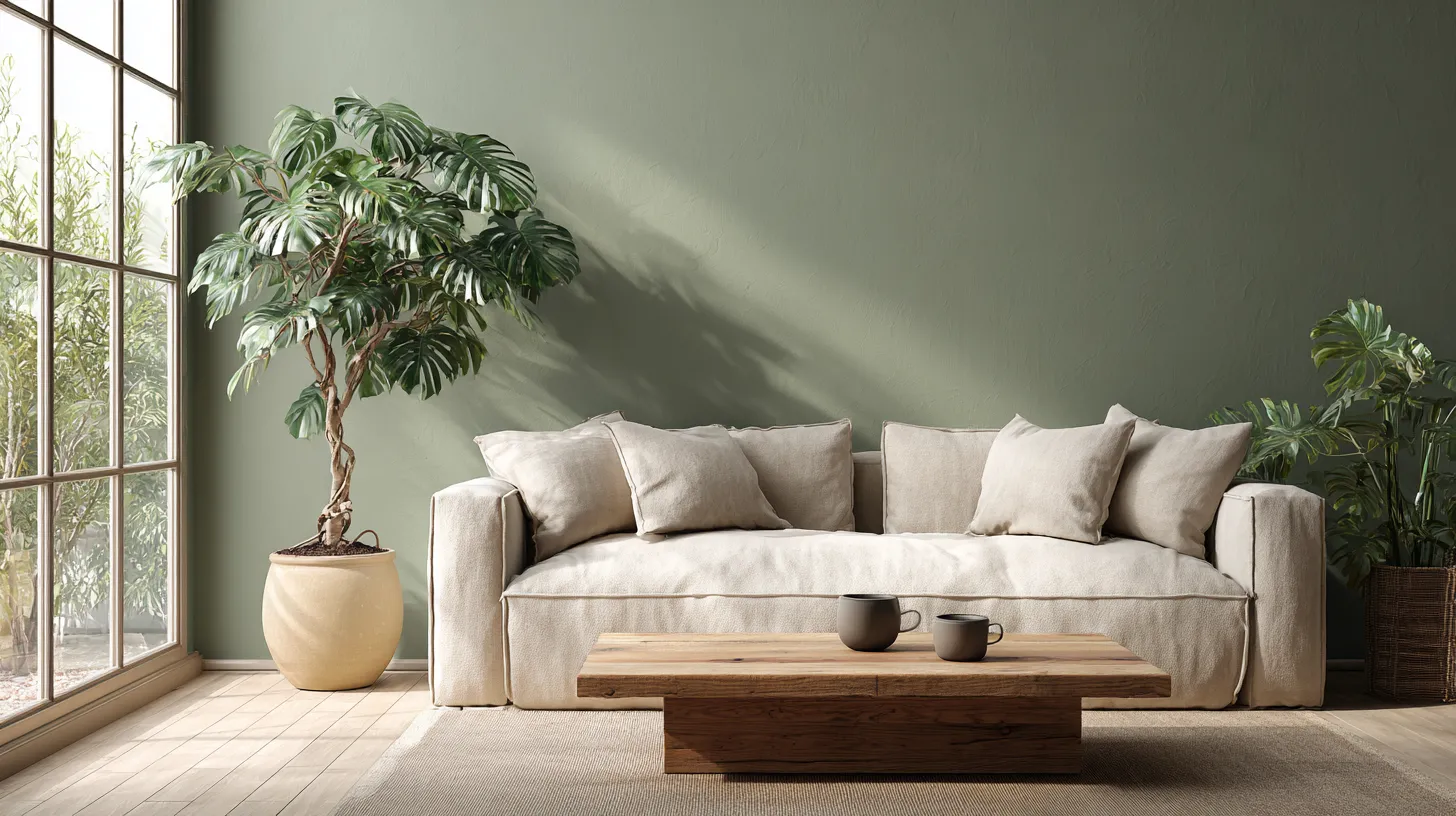 Japandi Living Room Sage Green Serenity