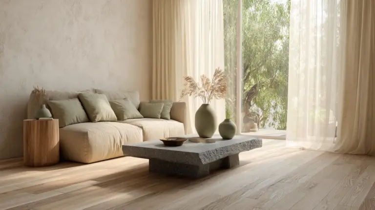 Japandi Living Room Warm Cool Balance