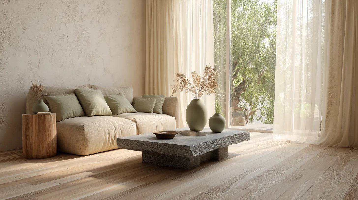 Japandi Living Room Warm Cool Balance