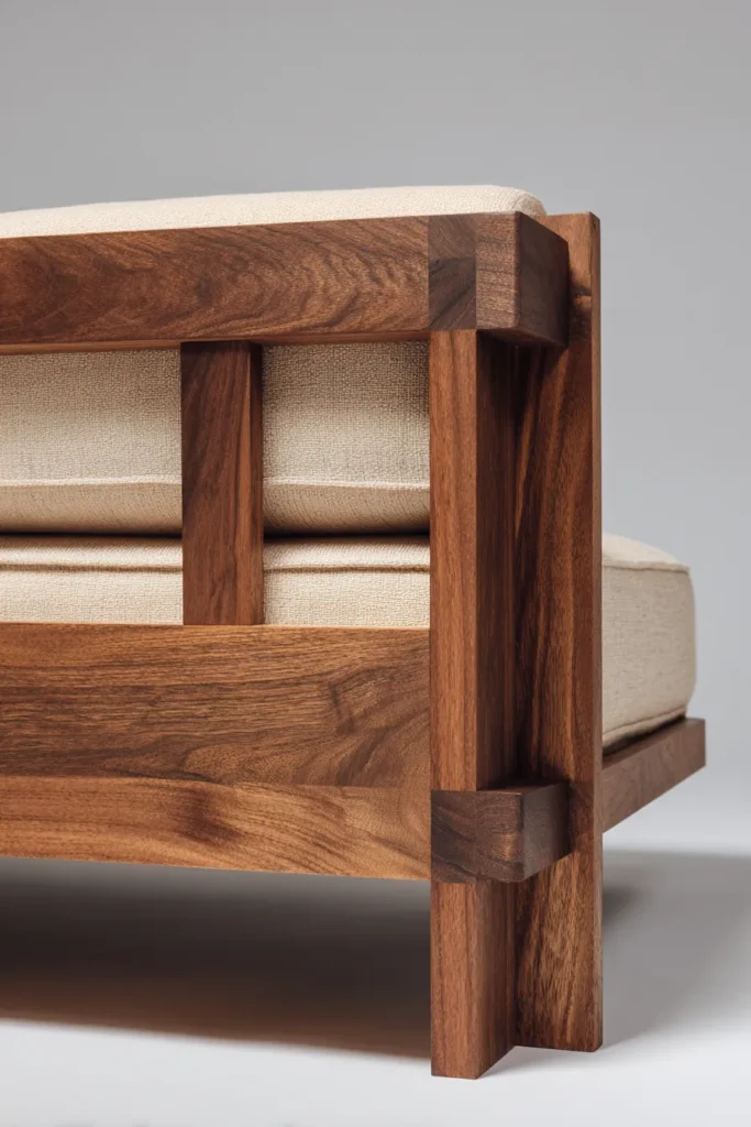 Japandi Sofa Wood Frame Detail