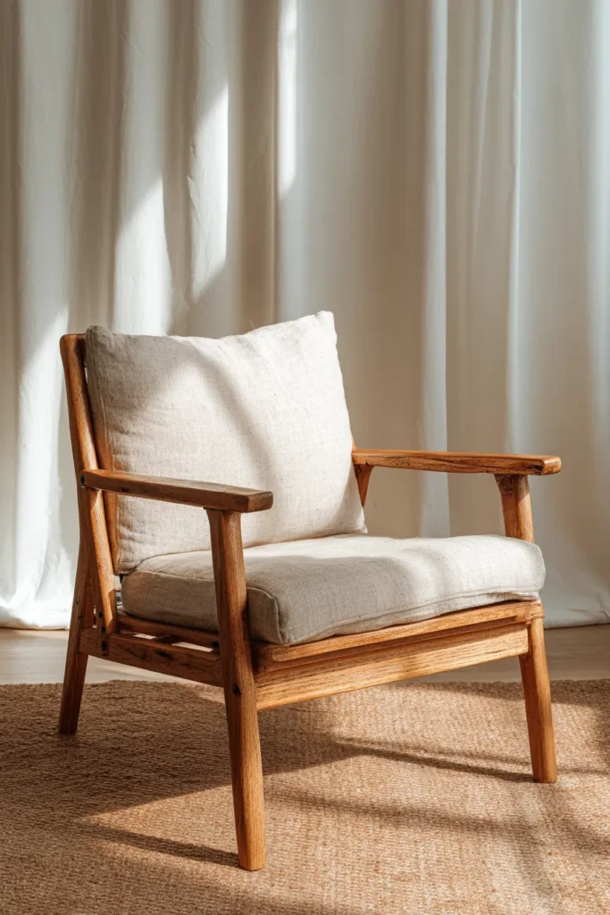 Linen Upholstered Accent Chair