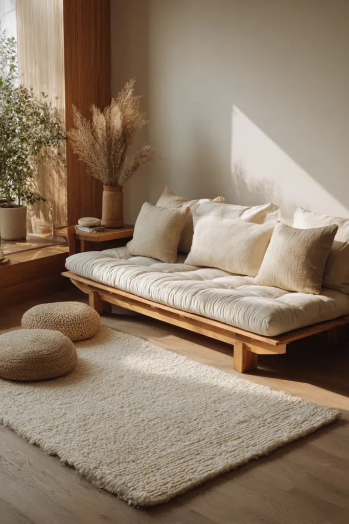 Low-Profile Sofa on Textured Rug