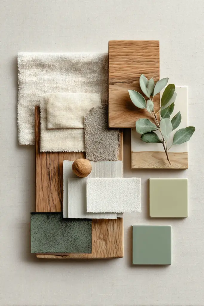 Natural Material Color Samples for Japandi Design