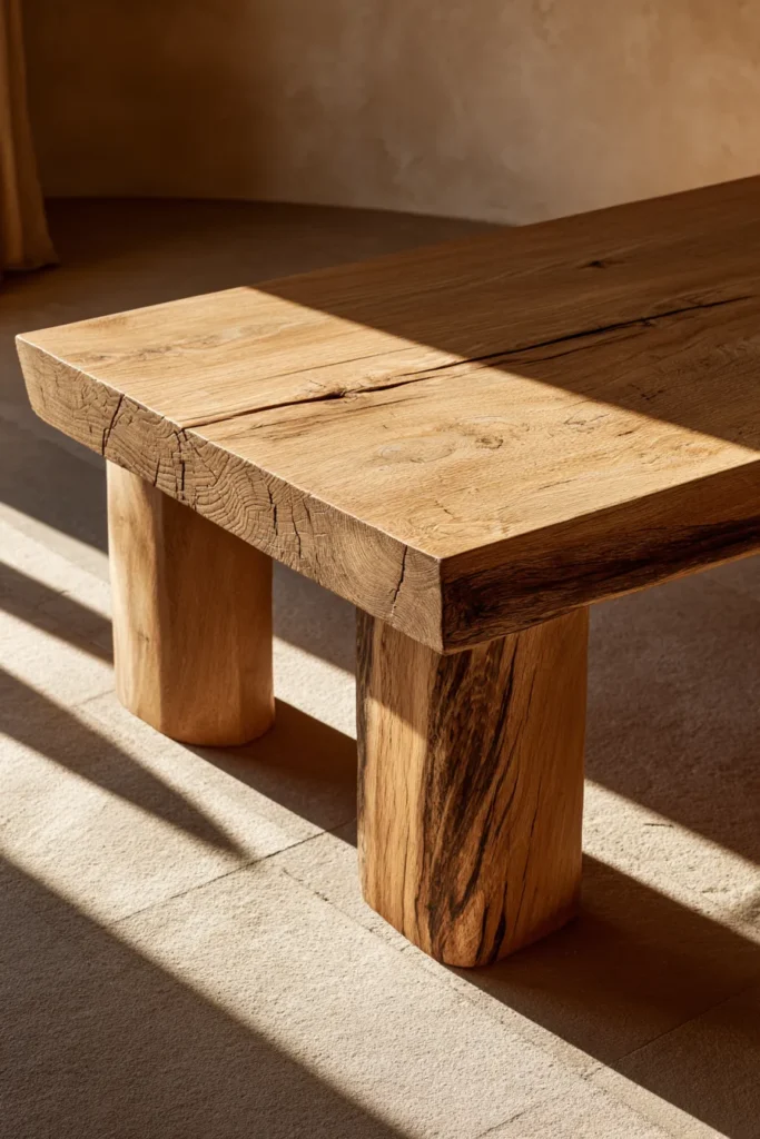 Natural Wood Coffee Table Detail