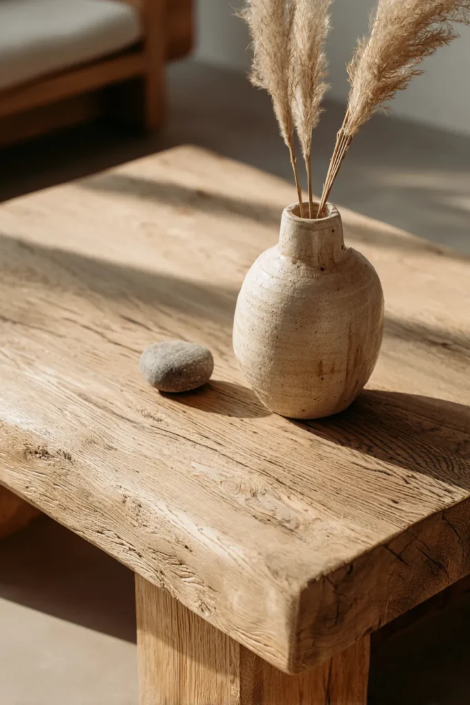Natural Wood Coffee Table Detail