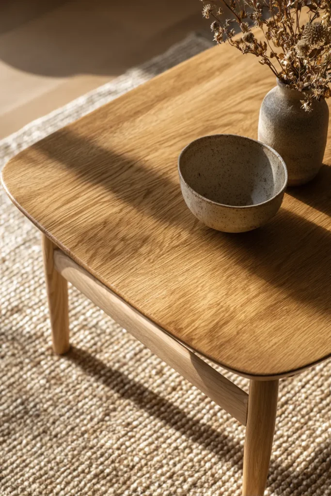 Natural Wood Coffee Table Detail