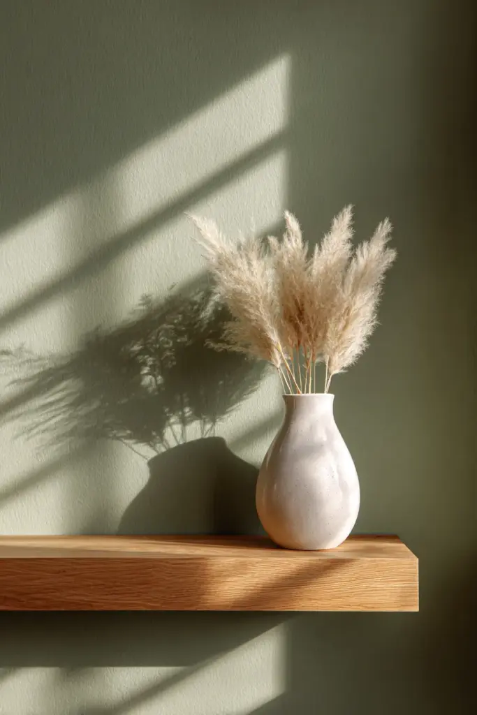 Sage Green Feature Wall Detail