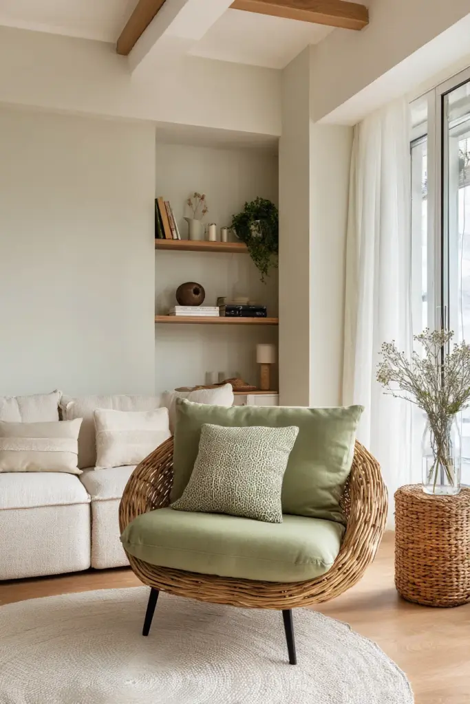 Small Japandi Living Room Layout