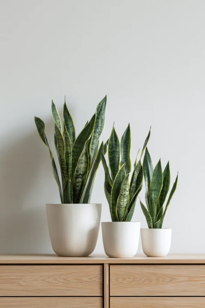 Snake Plants in Ceramic Pots