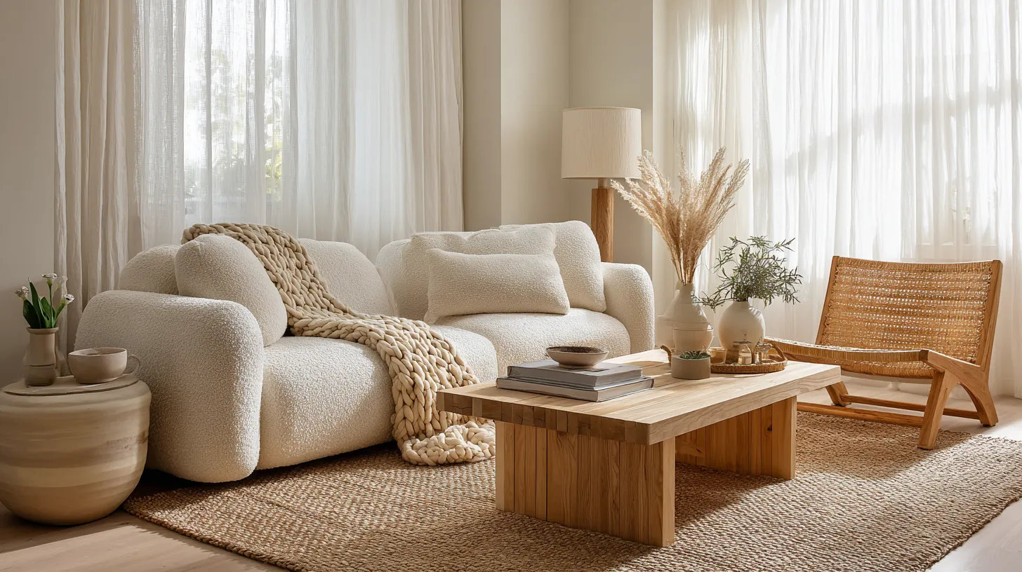 Textured Japandi Living Room Sanctuary