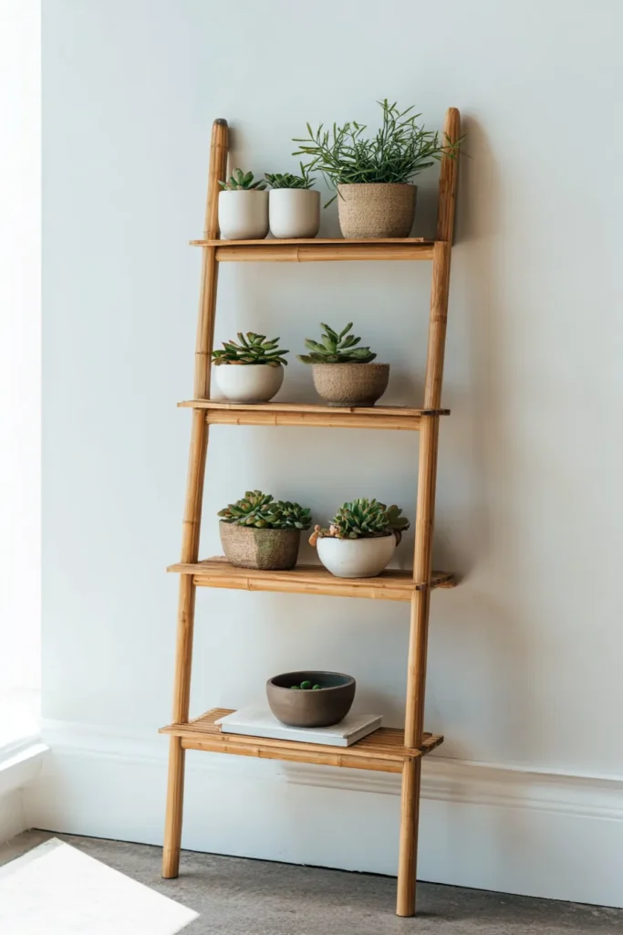 Vertical Ladder Shelf Styling