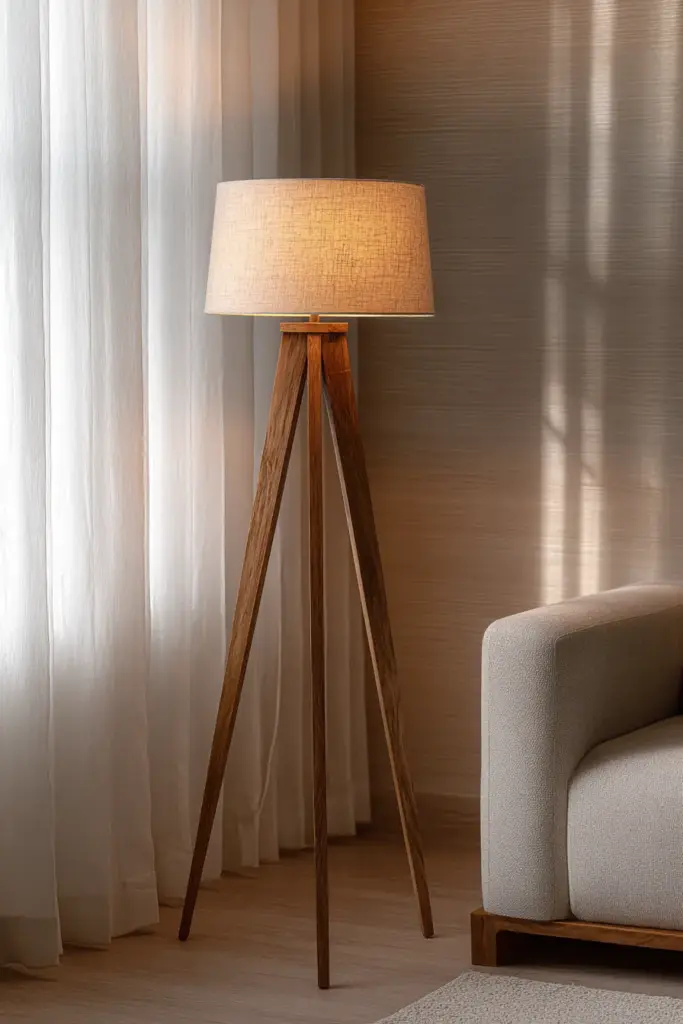Bamboo Floor Lamp Corner