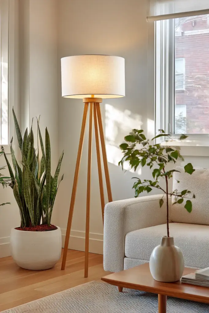 Bamboo Tripod Floor Lamp Styling