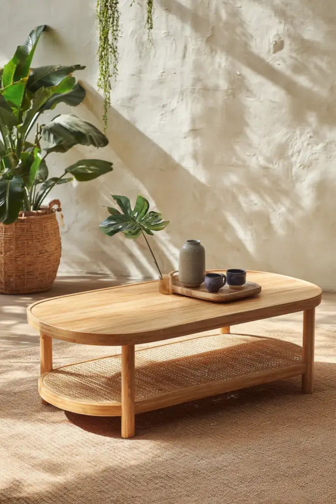 Bamboo and Rattan Fusion Table