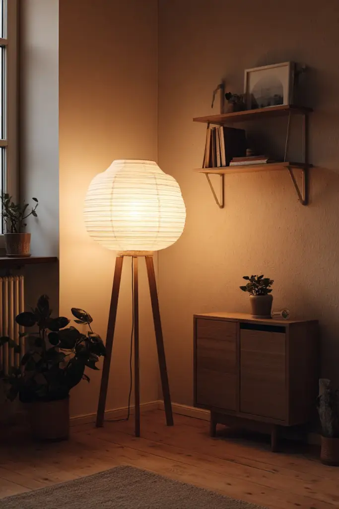 Budget-Friendly Japandi Lighting Vignette