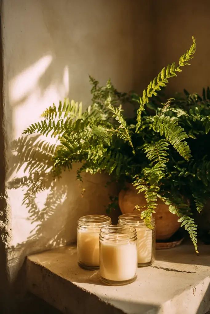 Citrus Candles with Green Elements
