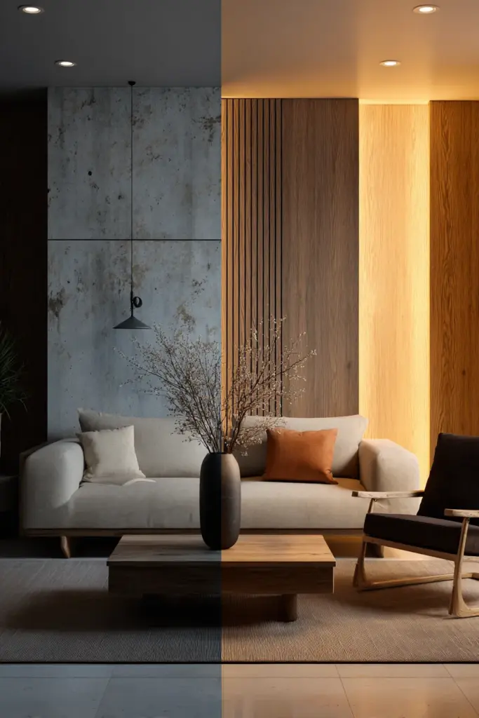 Cool vs Warm LED Bulb Comparison Room