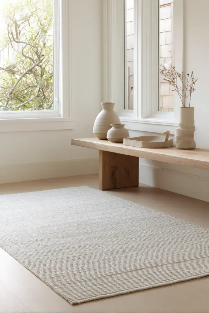 Cotton Flatweave Rug in Modern Minimalist Space