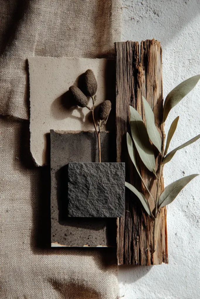 Earth Tone Japandi Color Palette Display