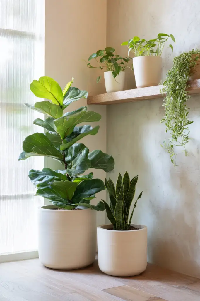 Indoor Plants Corner Japandi Style