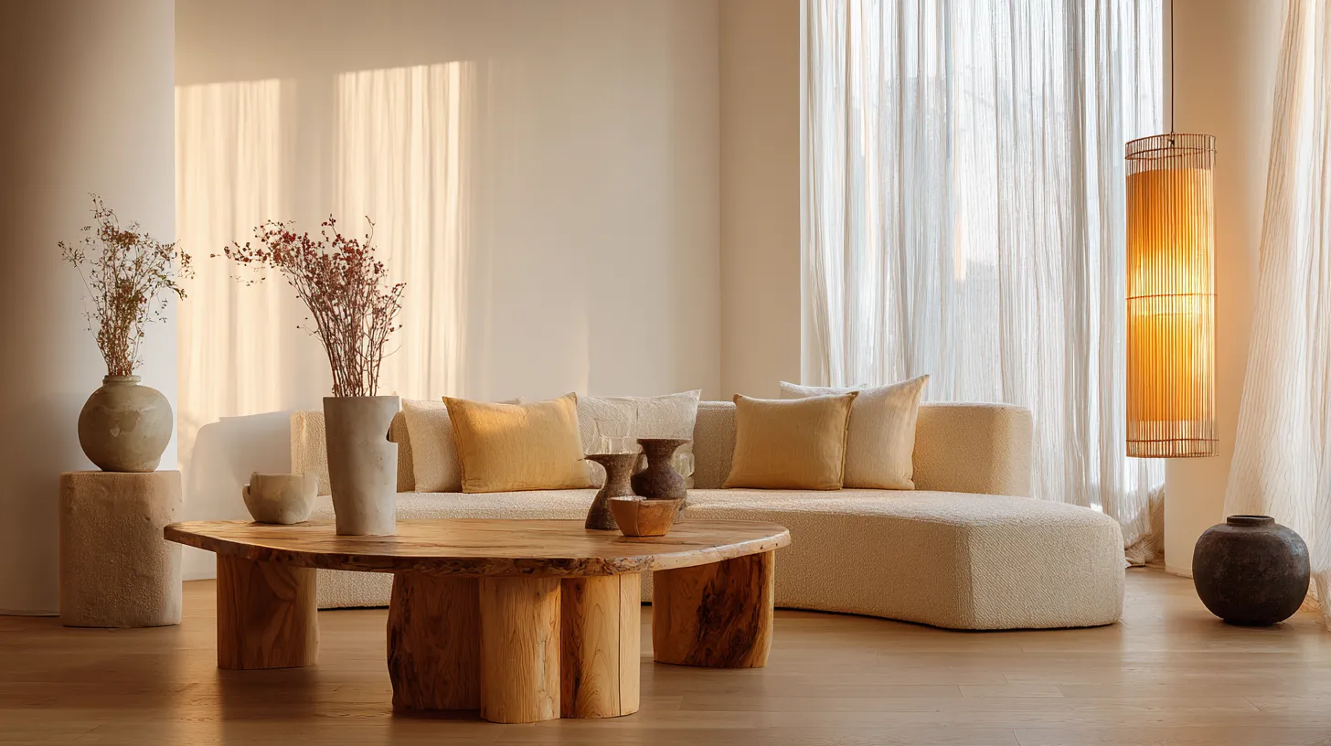 Japandi Living Room Lighting Ambiance