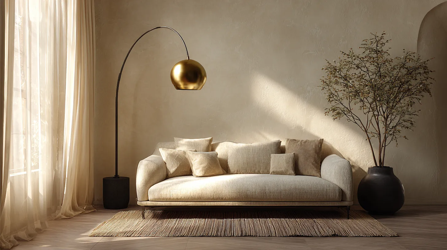 Japandi Living Room Mixed Metal Lighting Hero