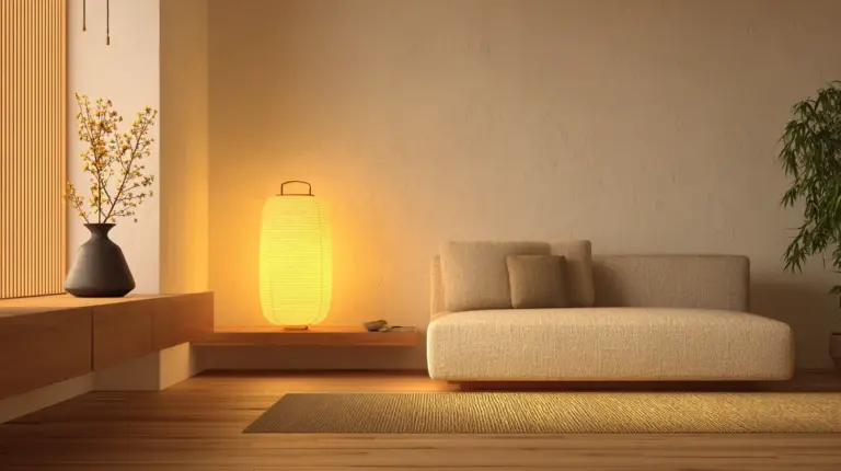 Japandi Living Room Smart Lighting Hero