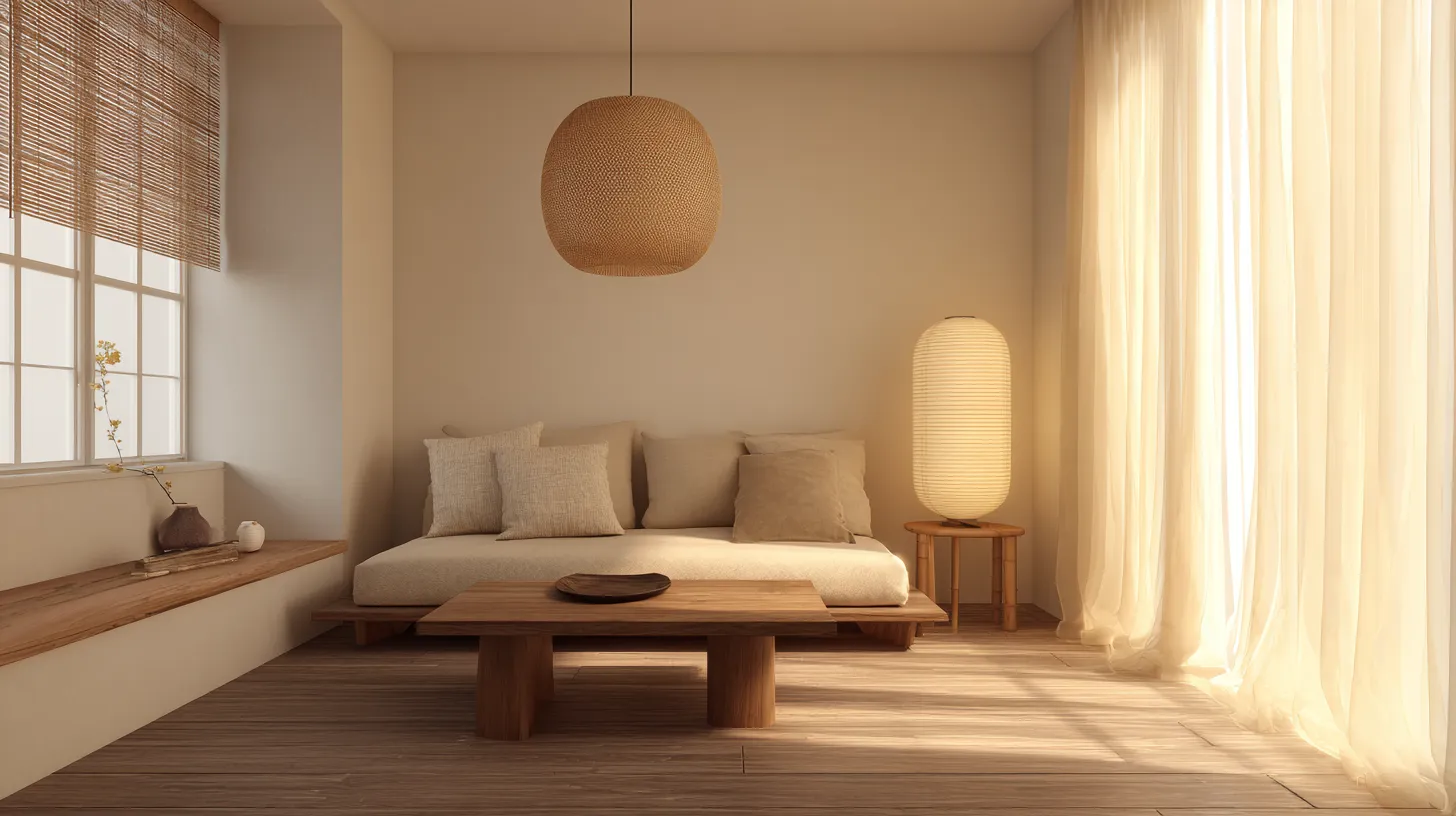 Japandi Living Room Soft Glow