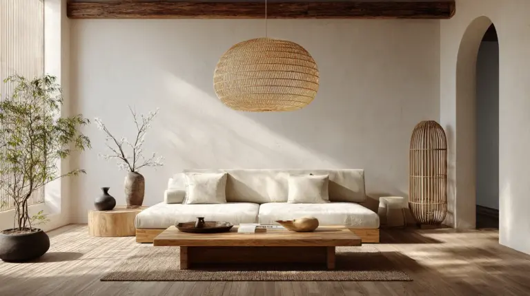 Japandi Living Room Statement Lighting Hero