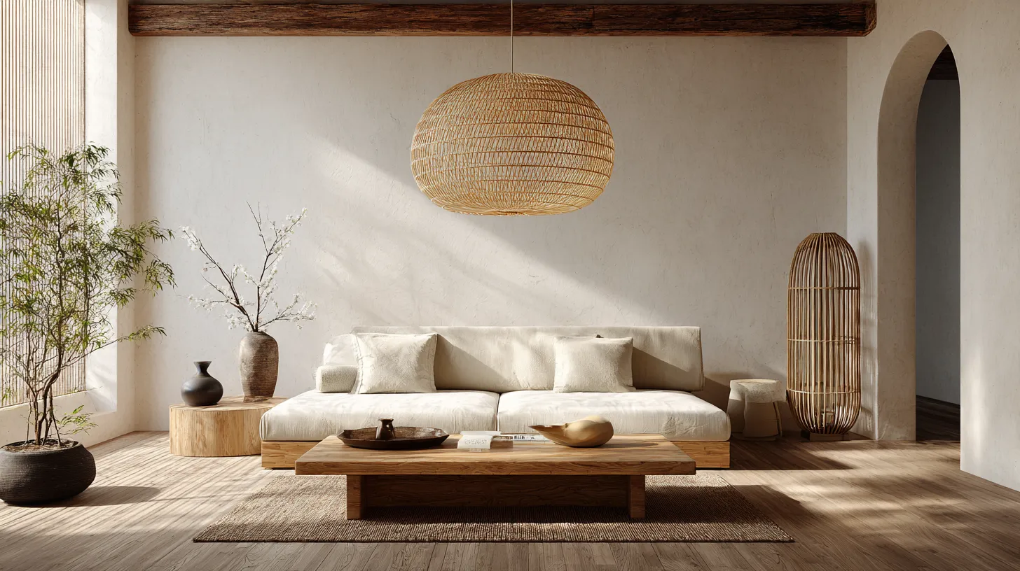 Japandi Living Room Statement Lighting Hero