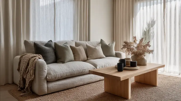 Japandi Living Room Textiles Overview