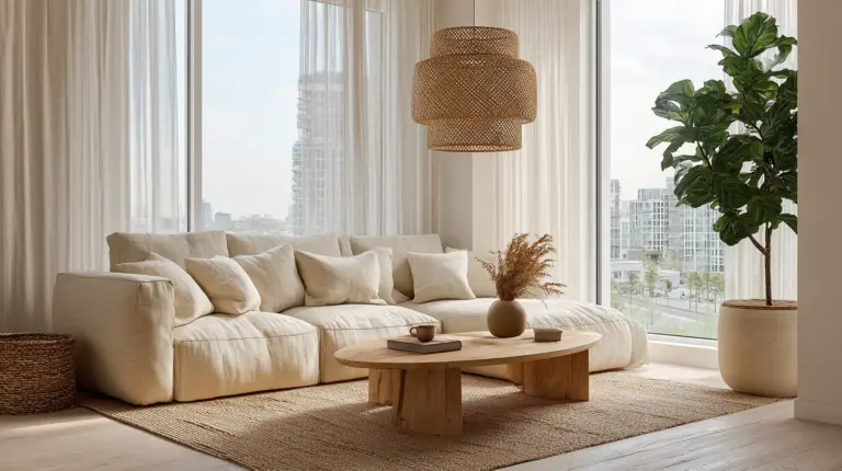 Japandi Living Room with Natural Light