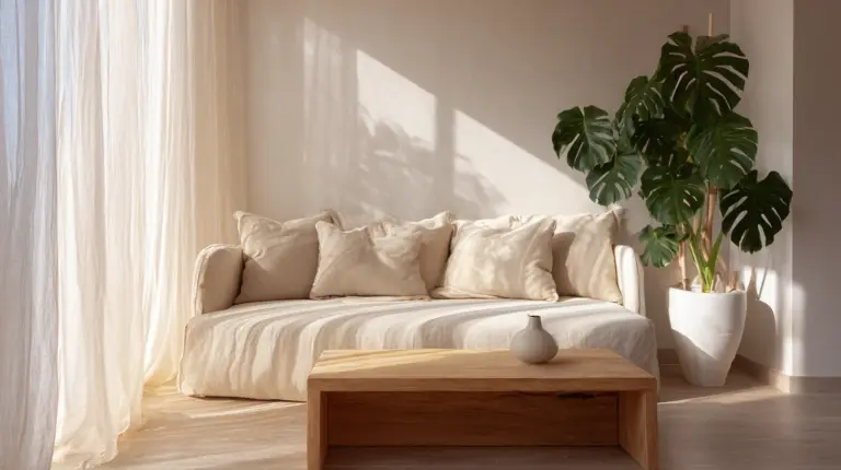 Japandi Sofa in Serene Living Room