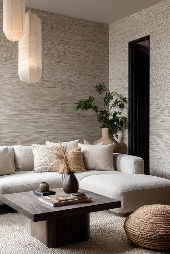 Japandi Textured Wallpaper
