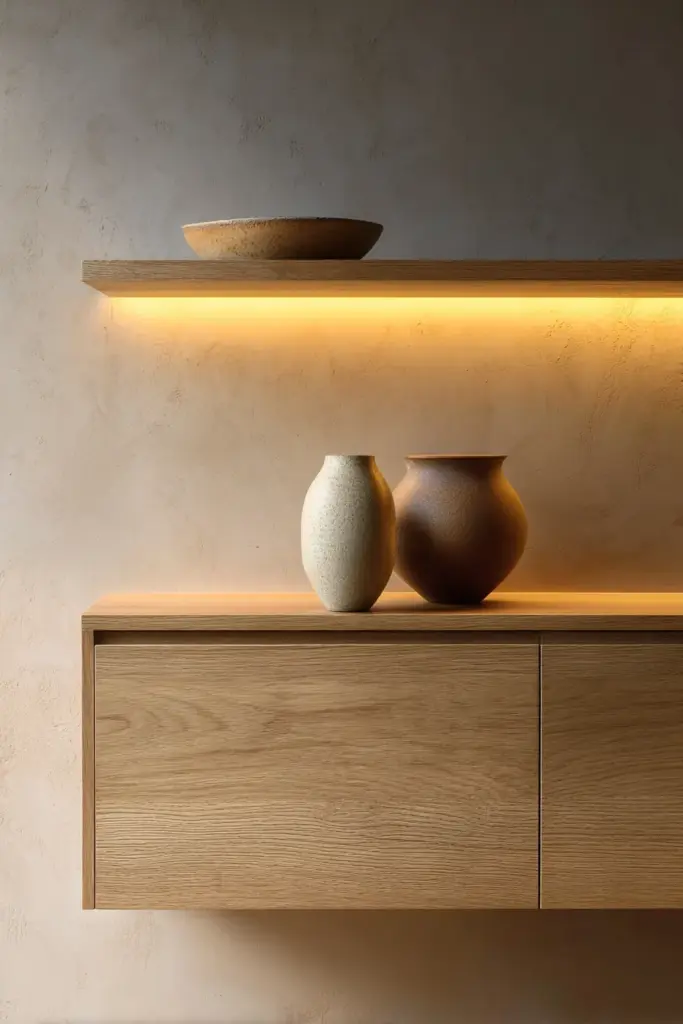 LED Strip Accent Under Floating Shelf