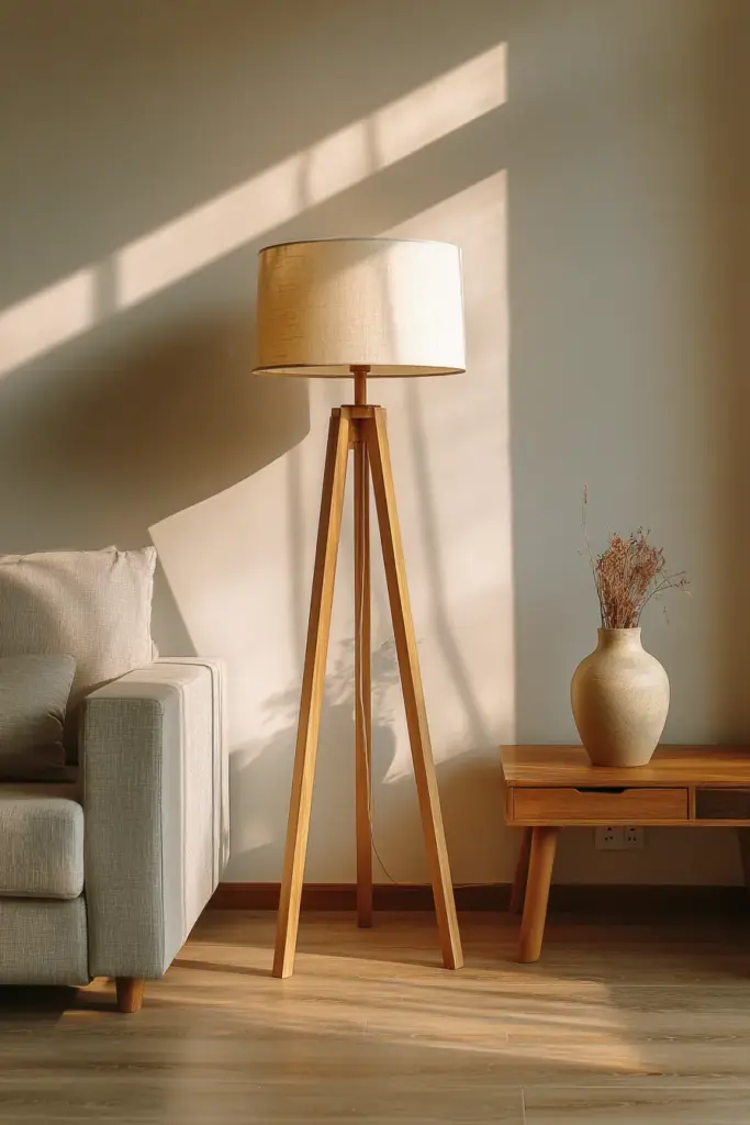 Layered Japandi Floor Lamp Setup
