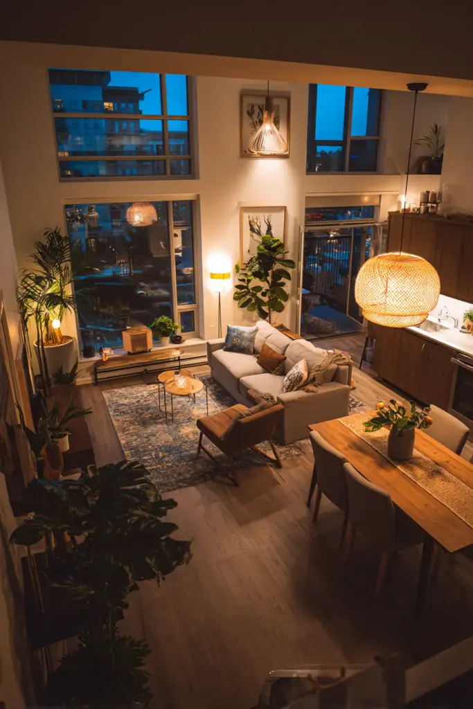 Layered Lighting Living Room Setup