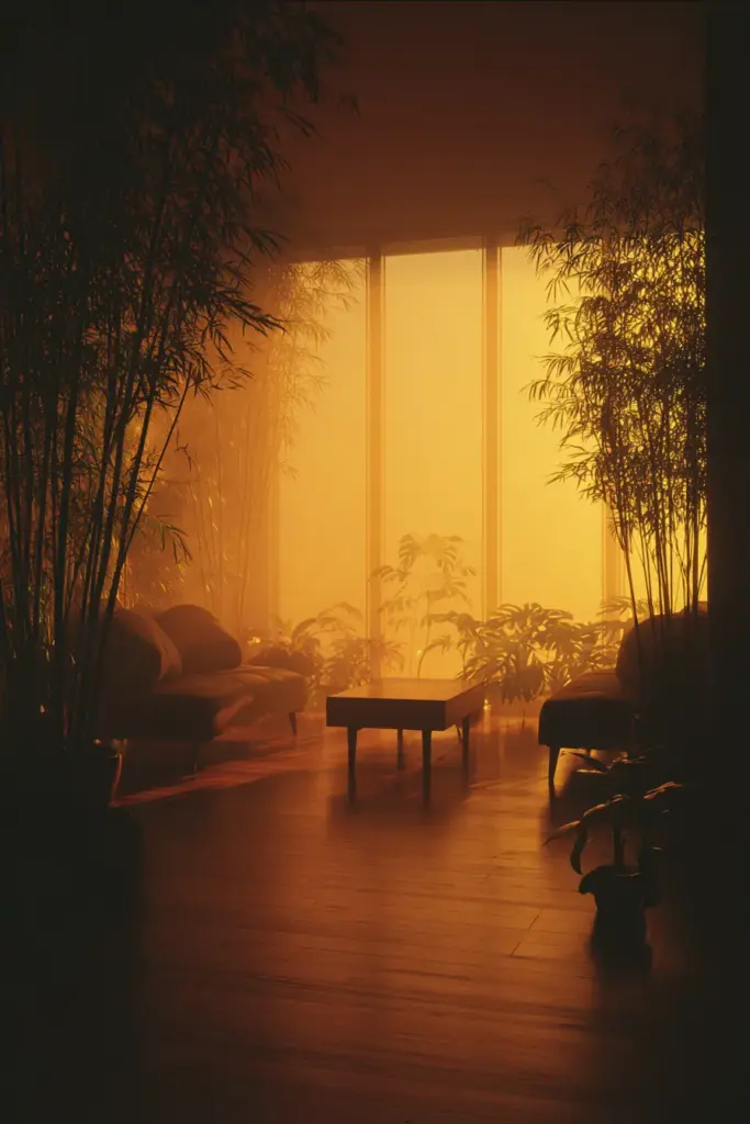 Living Room Evening Warm Glow Atmosphere