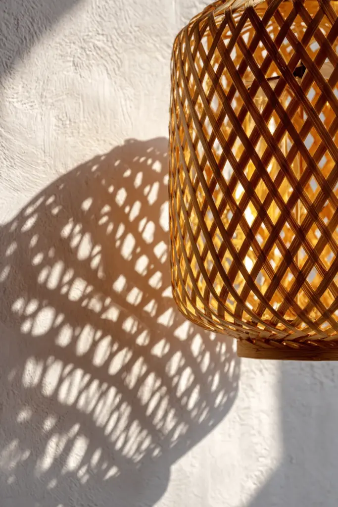 Natural Bamboo Pendant Light Detail