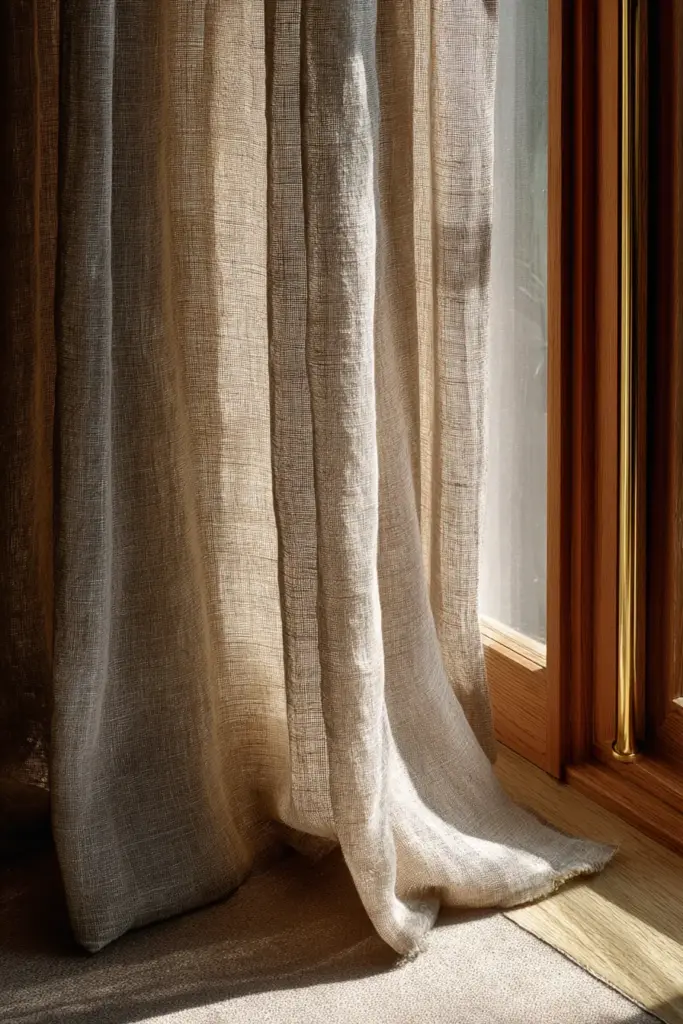 Natural Linen Curtains Japandi Style