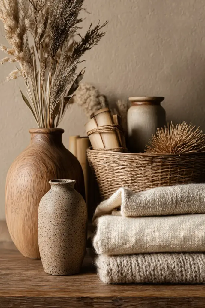 Natural Materials and Textures Display