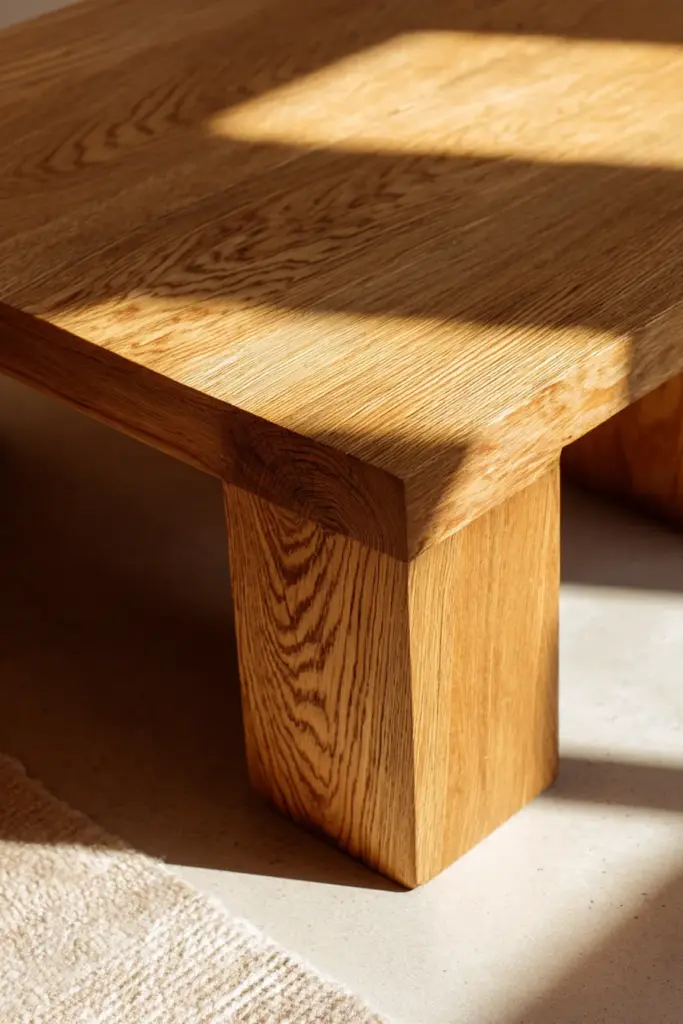 Natural Wood Coffee Table Japandi