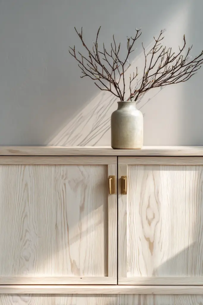 Natural Wood Storage Cabinet