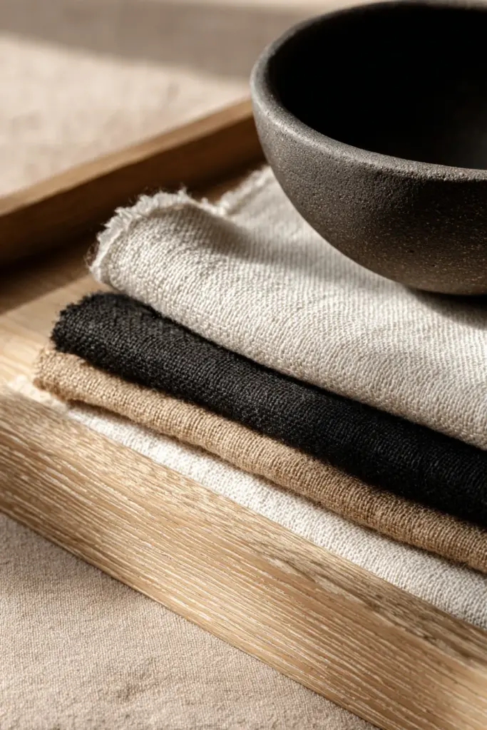 Neutral Japandi Color Palette and Materials