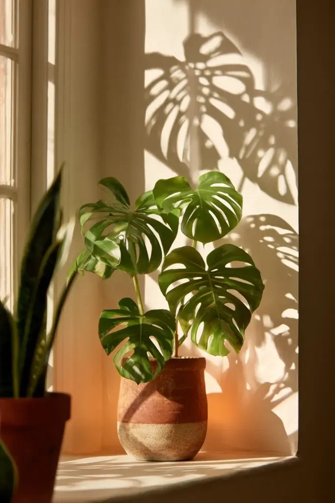 Plants Monstera with Accent Uplighting