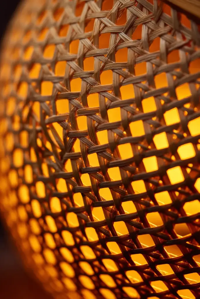 Rattan Bamboo Lamp Shade Texture