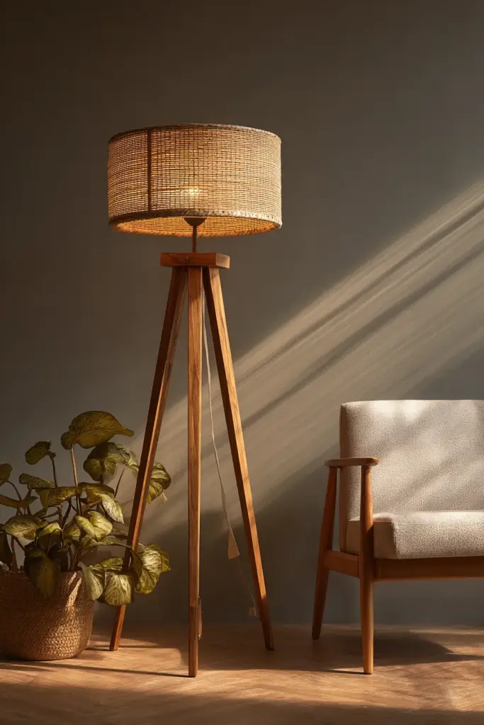 Rattan Floor Lamp Detail