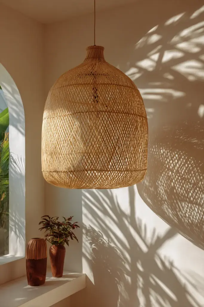 Rattan Woven Statement Light