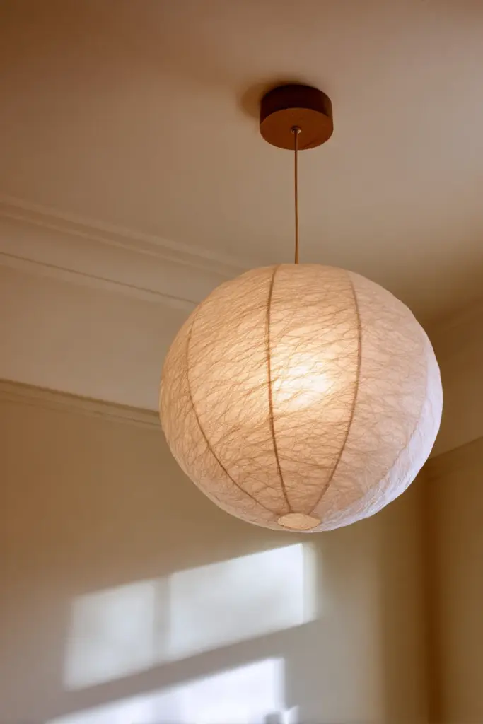 Rice Paper Pendant Lamp Close-up